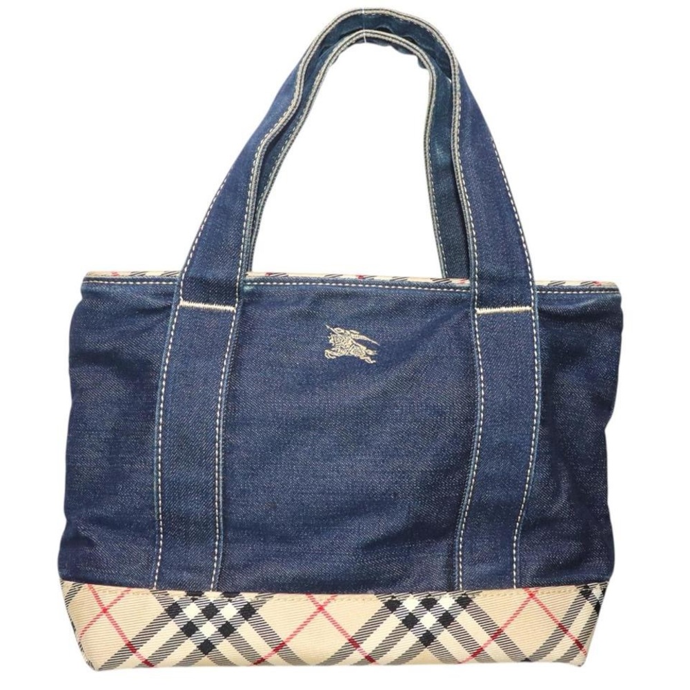 Burberry- Denim Canvas Nova Check Handbag